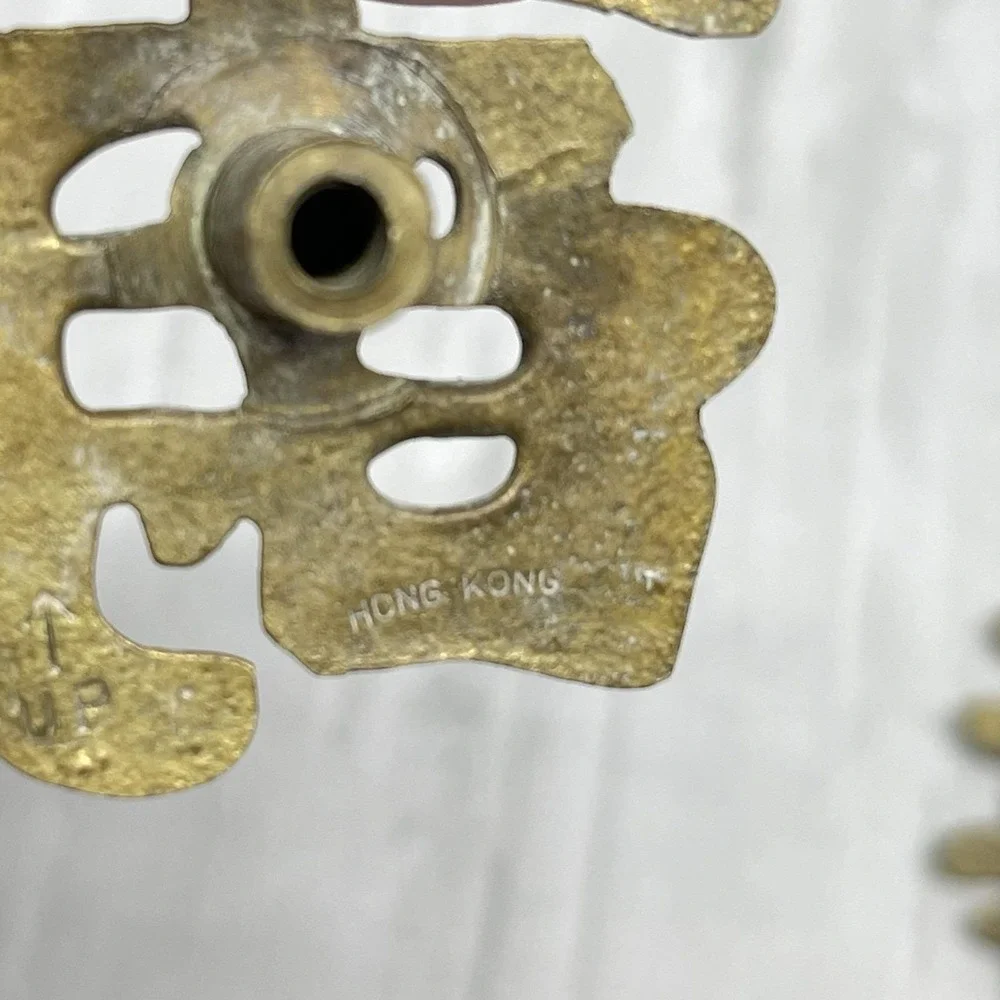 Vintage Solid Brass Chinese Character Drawer Cabinet Pulls knobs Handle Set Of 3